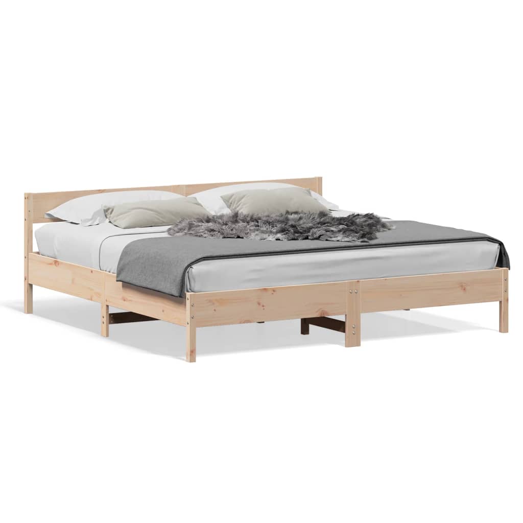 Bed Frame without Mattress 183x203 cm King Solid Wood Pine