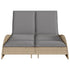 Sun Lounger with Cushions Beige 114x205x73 cm Poly Rattan