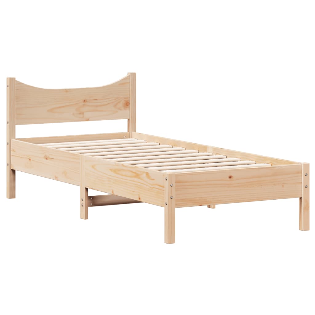 Bed Frame without Mattress 92x187 cm Single Solid Wood Pine