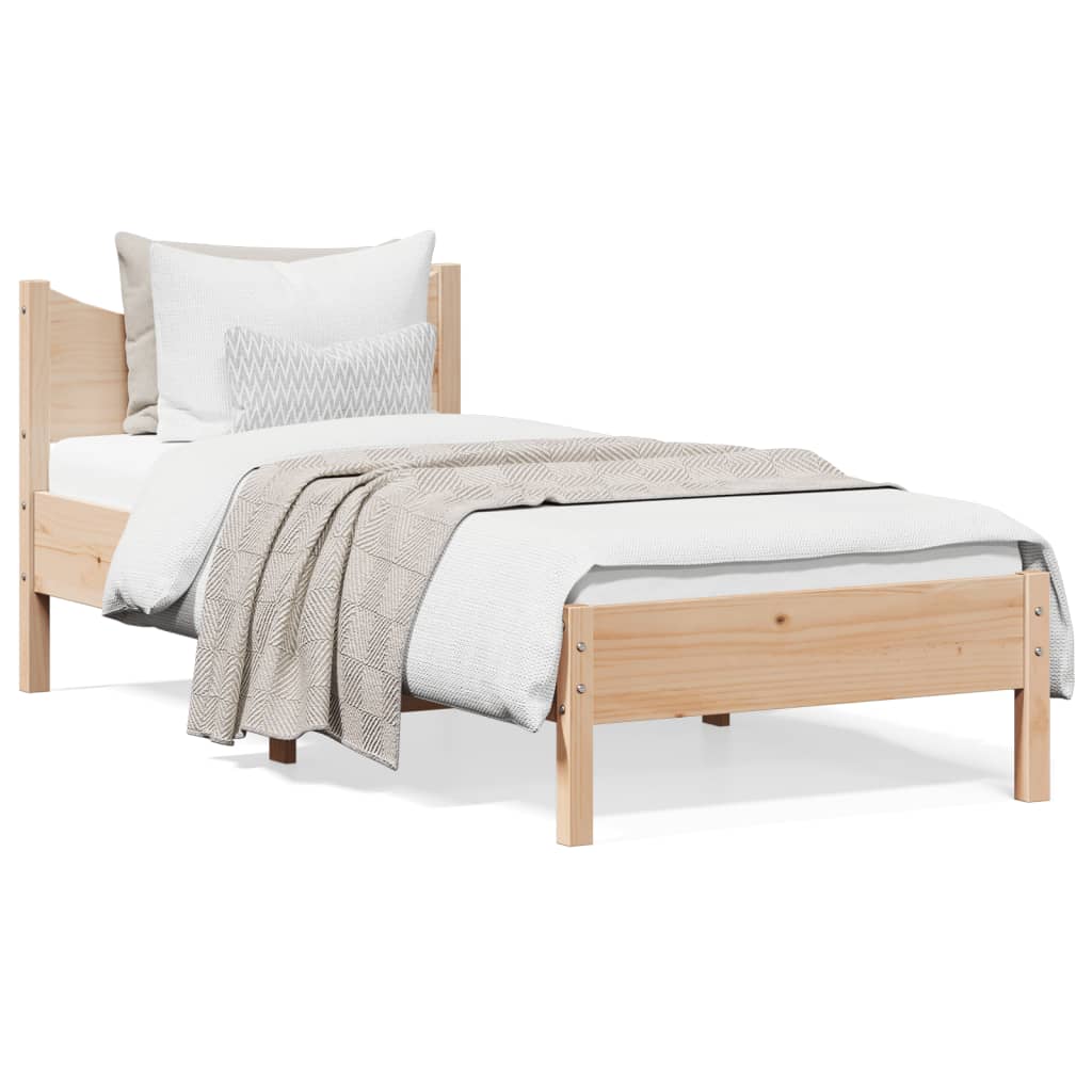 Bed Frame without Mattress 92x187 cm Single Solid Wood Pine