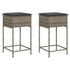 Garden Bar Stools with Cushions 2 pcs Grey Poly Rattan