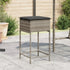 Garden Bar Stools with Cushions 2 pcs Grey Poly Rattan