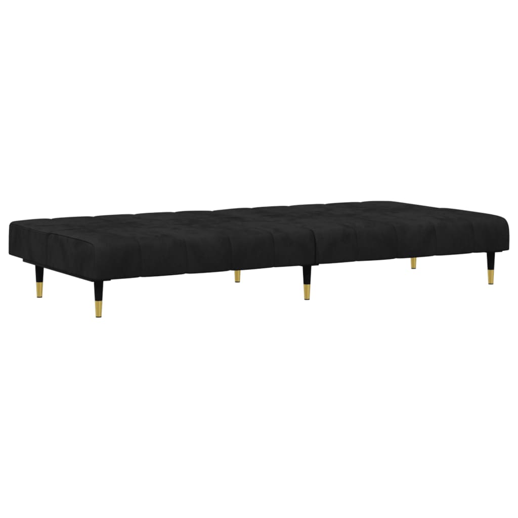 2 Piece Sofa Set Black Velvet