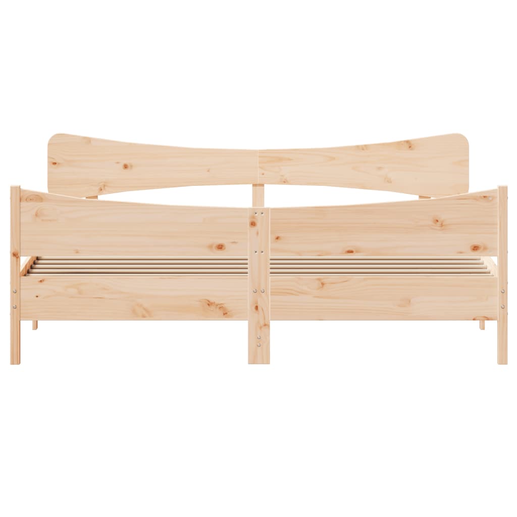 Bed Frame without Mattress 183x203 cm King Solid Wood Pine