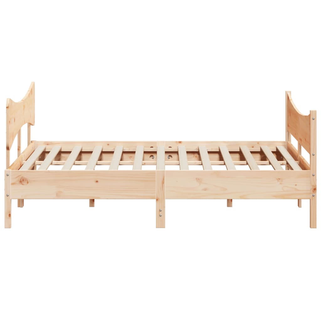 Bed Frame without Mattress 183x203 cm King Solid Wood Pine