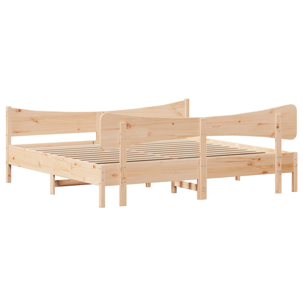 Bed Frame without Mattress 183x203 cm King Solid Wood Pine