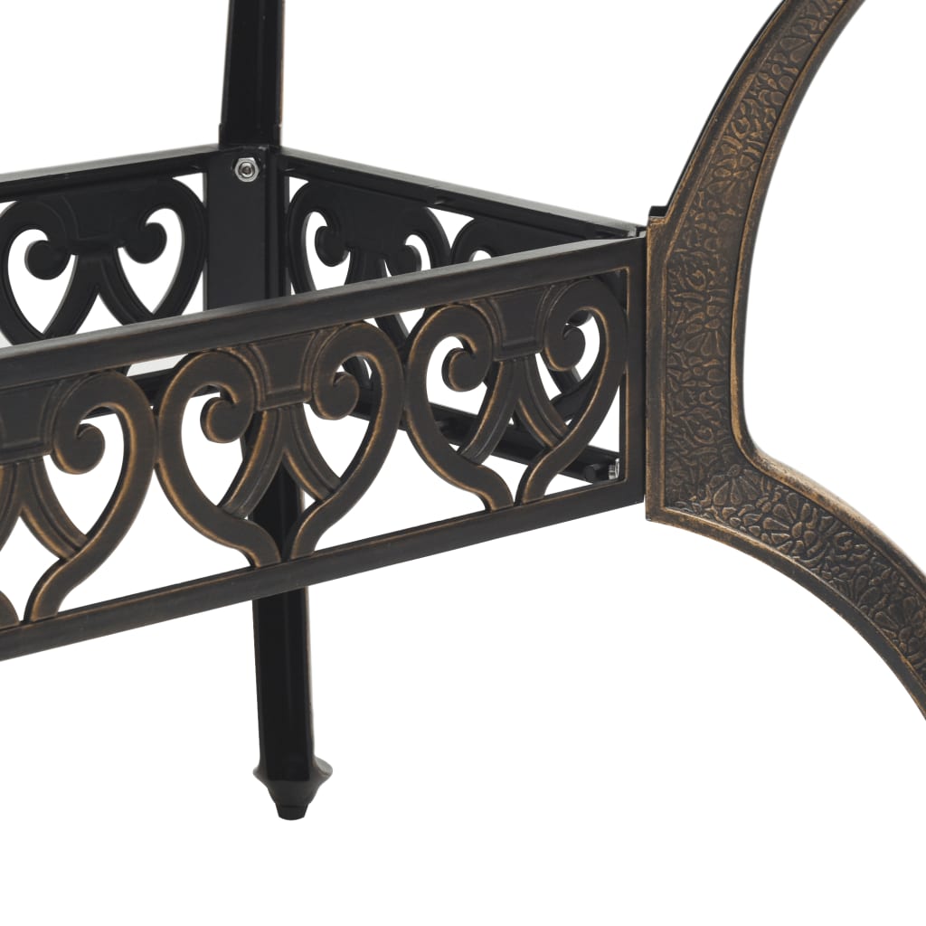 7 Piece Garden Dining Set Bronze Cast Aluminium