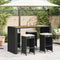 Garden Bar Stools with Cushions 4 pcs Black Poly Rattan