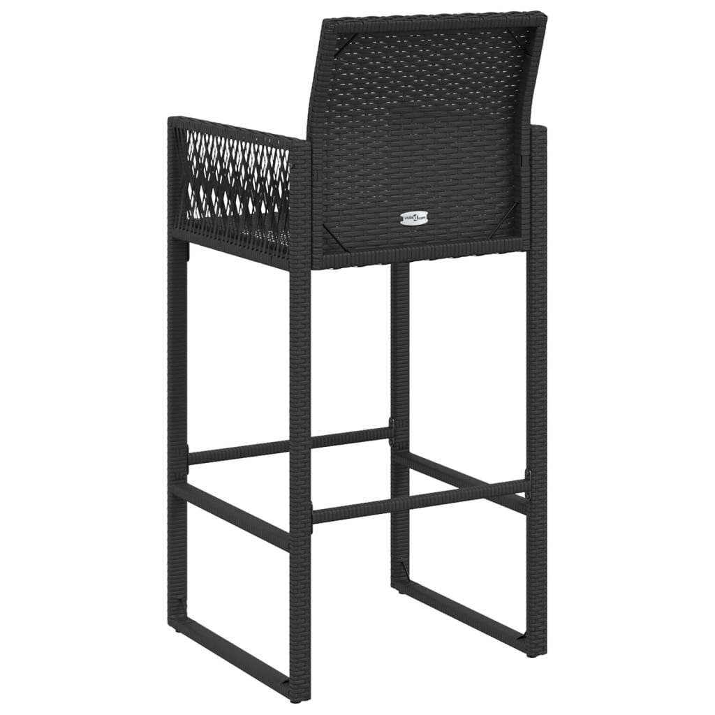 Garden Bar Stools 2 pcs Black Poly Rattan