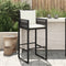 Garden Bar Stools with Cushions 2 pcs Black Poly Rattan