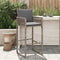 Garden Bar Stools with Cushions 2 pcs Grey Poly Rattan