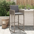 Garden Bar Stools with Cushions 2 pcs Grey Poly Rattan