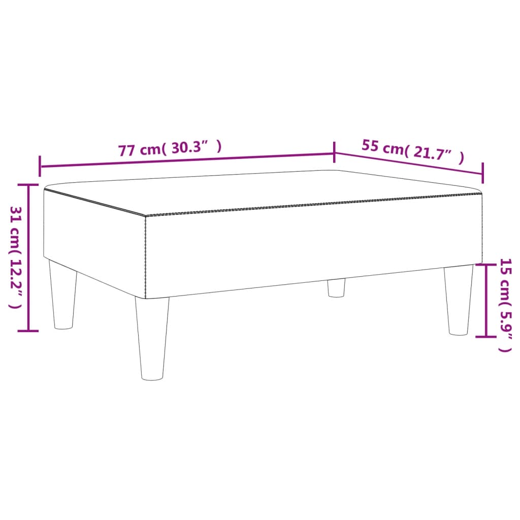 Footstool Dark Grey 77x55x31 cm Fabric