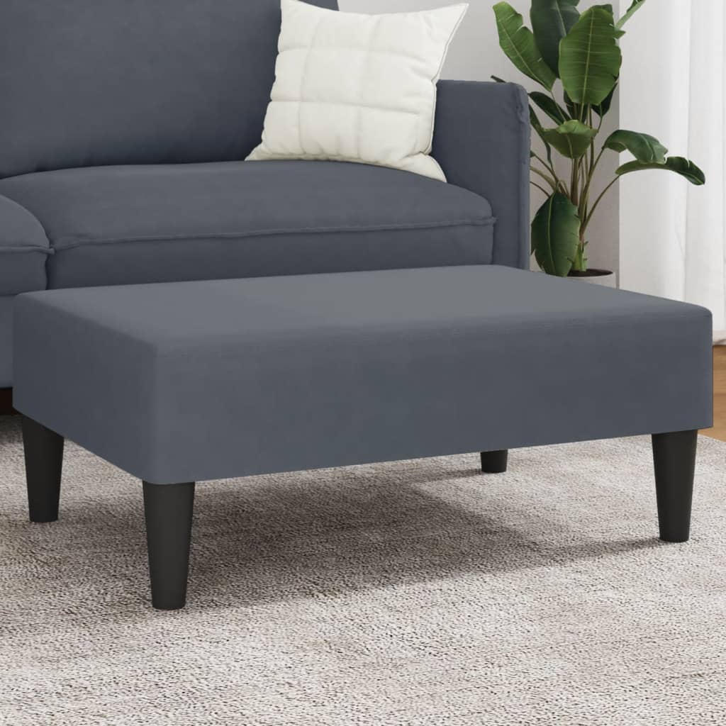 Footstool Dark Grey 77x55x31 cm Velvet