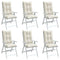 Highback Chair Cushions 6 pcs Melange Cream 120x50x7 cm Fabric