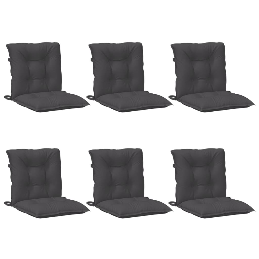 Lowback Chair Cushions 6 pcs Melange Anthracite 100x50x7 cm Fabric