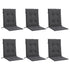 Lowback Chair Cushions 6 pcs Melange Anthracite 100x50x4 cm Fabric