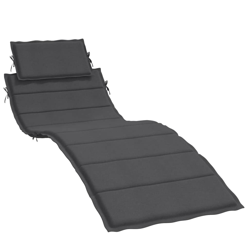 Sun Lounger Cushion Melange Anthracite 186x58x4 cm Fabric