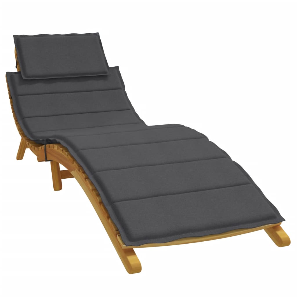 Sun Lounger Cushion Melange Anthracite 186x58x3 cm Fabric