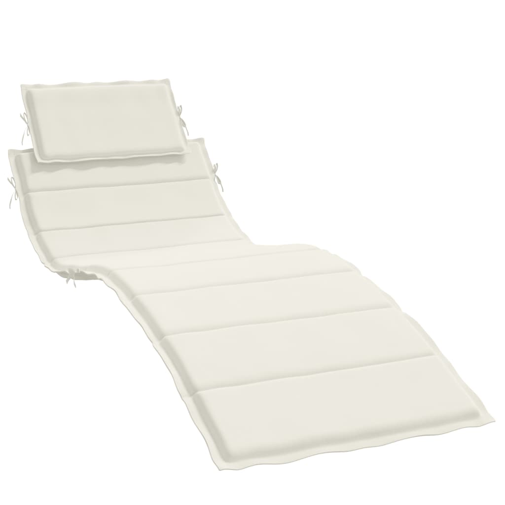 Sun Lounger Cushion Melange Cream 186x58x3 cm Fabric