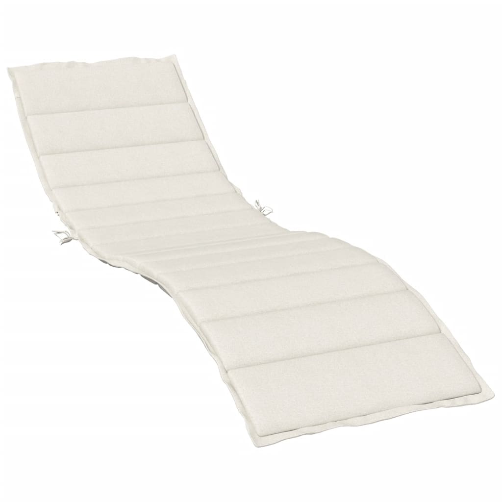 Sun Lounger Cushion Melange Cream 200x70x4 cm Fabric