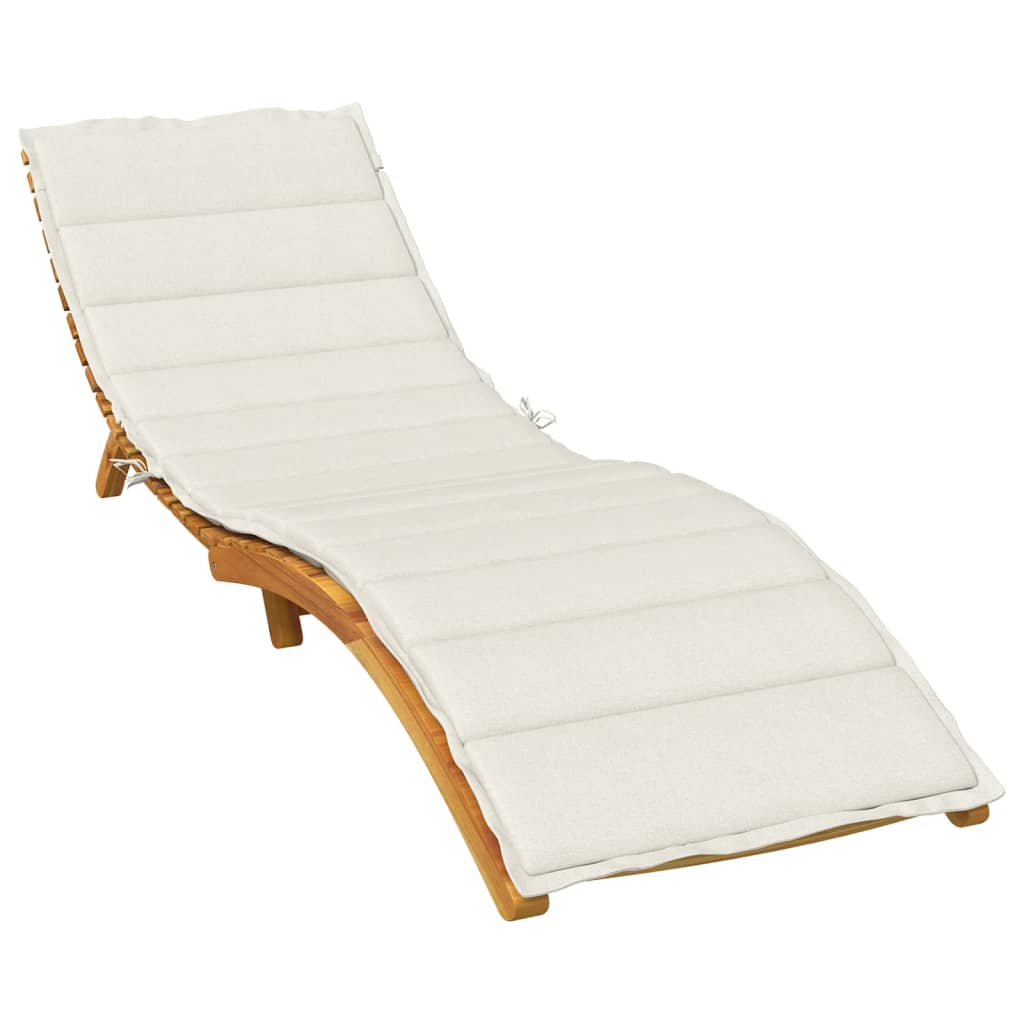 Sun Lounger Cushion Melange Cream 200x70x4 cm Fabric