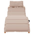 Sun Lounger with Cushion Taupe Solid Wood Acacia