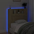 Headboard Cabinet with LED Sonoma Oak 100x16.5x103.5 cm