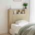 Headboard Cabinet with LED Sonoma Oak 100x16.5x103.5 cm