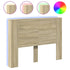 Headboard Cabinet with LED Sonoma Oak 140x16.5x103.5 cm