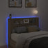 Headboard Cabinet with LED Sonoma Oak 140x16.5x103.5 cm