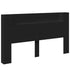 Headboard Cabinet with LED Black 180 cm