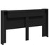 Headboard Cabinet with LED Black 180 cm