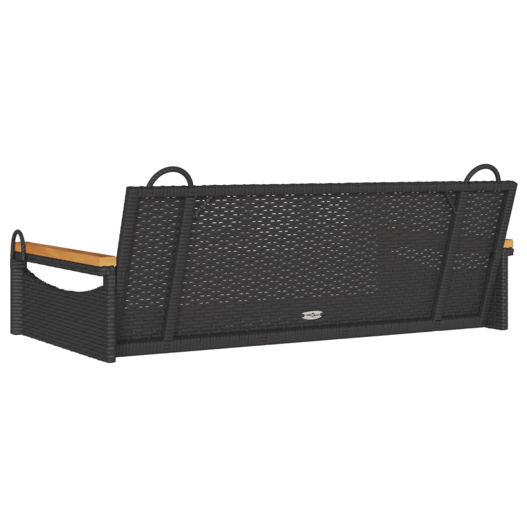 Swing Bench Black 109x62x40 cm Poly Rattan