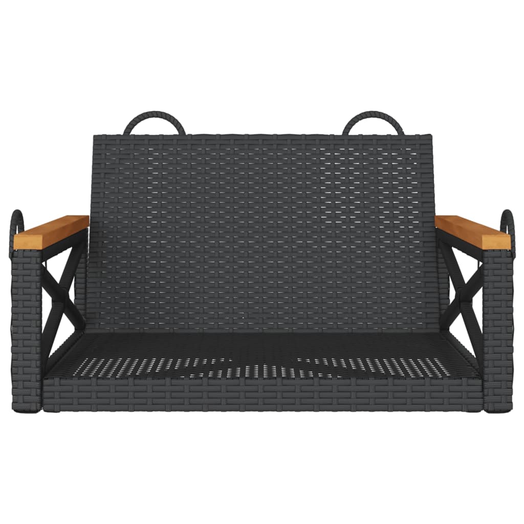 Swing Bench Black 63x62x40 cm Poly Rattan