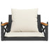 Swing Bench with Cushions Black 63x62x40 cm Poly Rattan