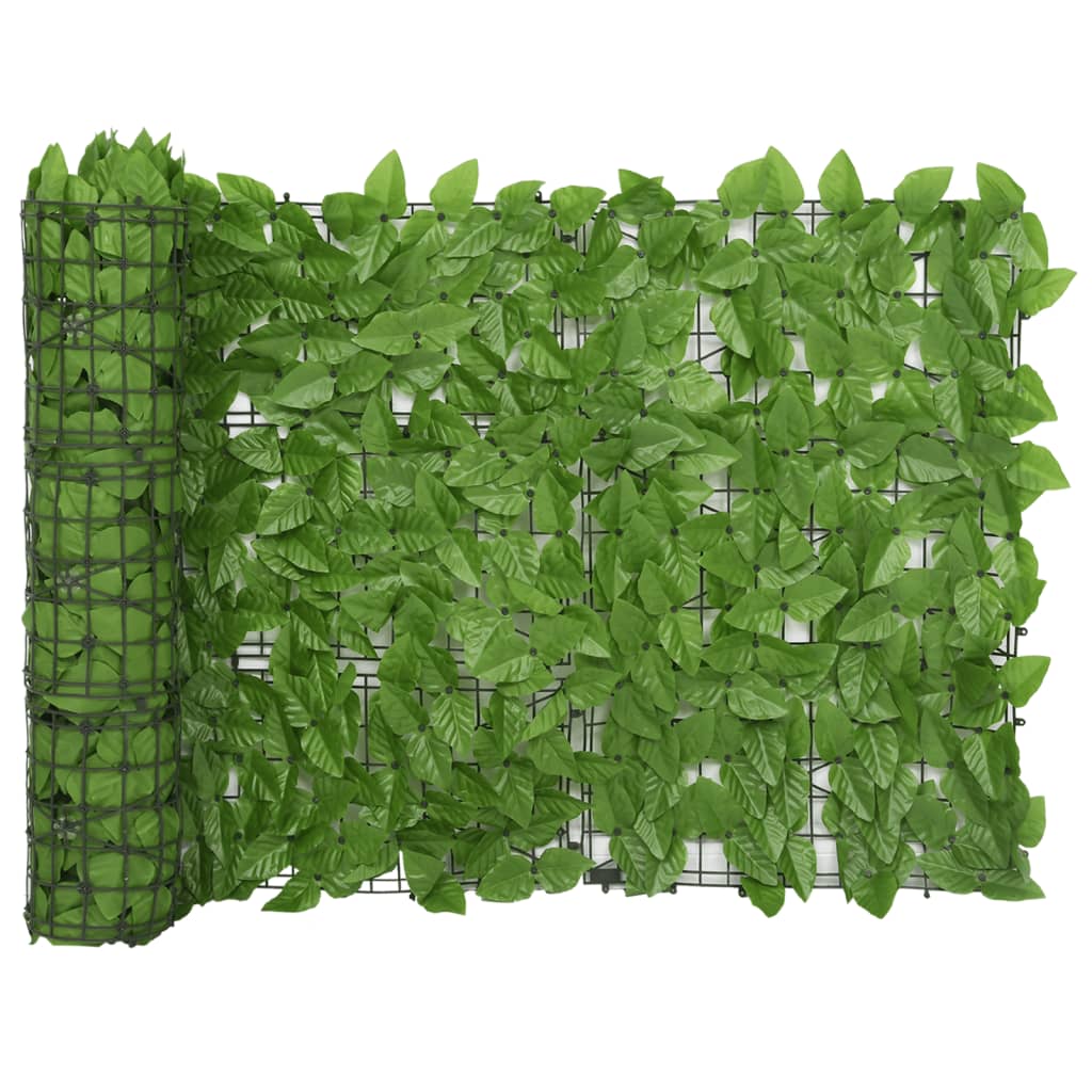 Balcony Privacy Screen with Green Leaves 600x75 cm