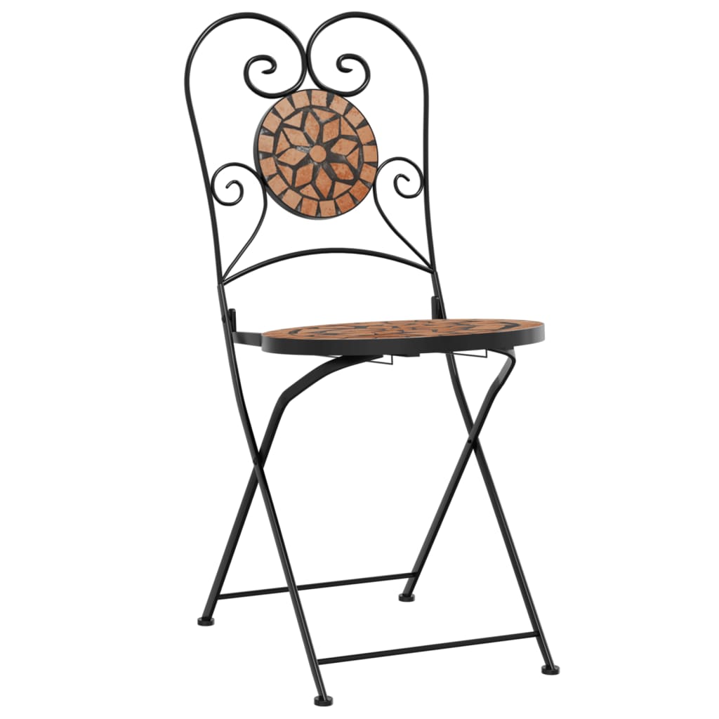 Bistro Chairs Foldable 2 pcs Terracotta Ceramic