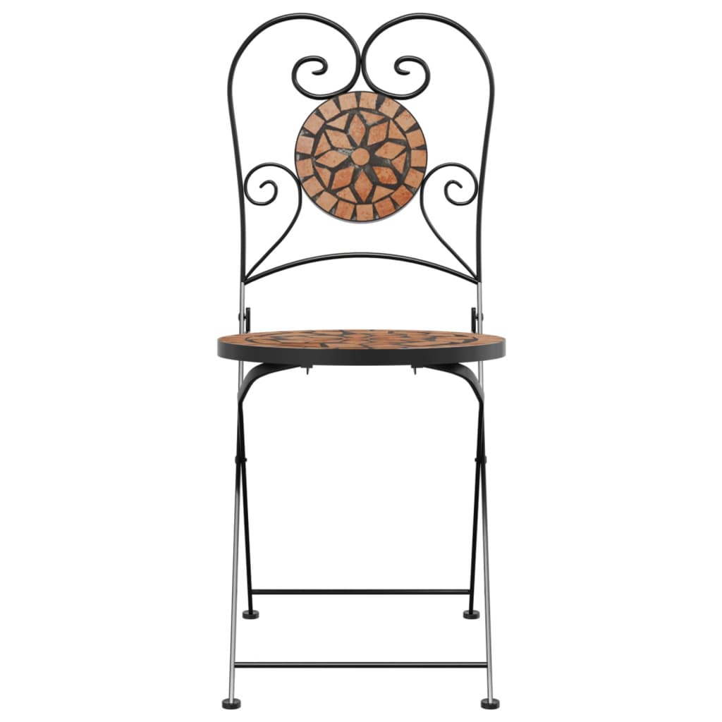 Bistro Chairs Foldable 2 pcs Terracotta Ceramic