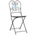 Bistro Chairs Foldable 2 pcs Blue and White Ceramic