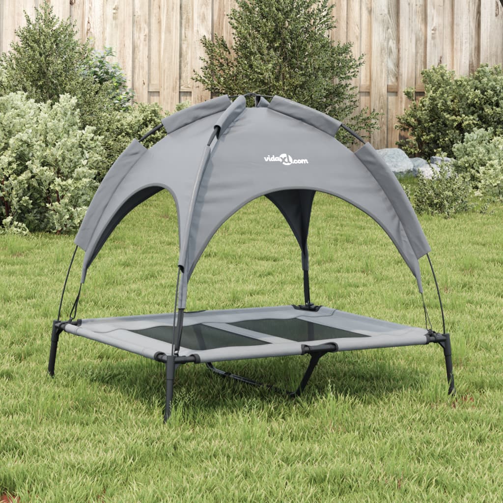 Dog Bed with Canopy Anthracite Oxford Fabric and Steel