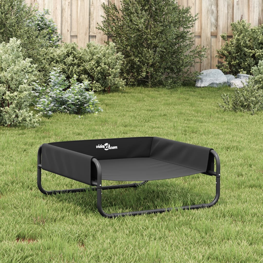 Elevated Dog Bed Anthracite Oxford Fabric and Steel