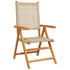 Garden Chairs 2 pcs Beige Solid Wood Acacia and Poly Rattan