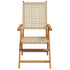 Garden Chairs 2 pcs Beige Solid Wood Acacia and Poly Rattan