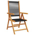 Garden Chairs 2 pcs Black Solid Wood Acacia and Polypropylene