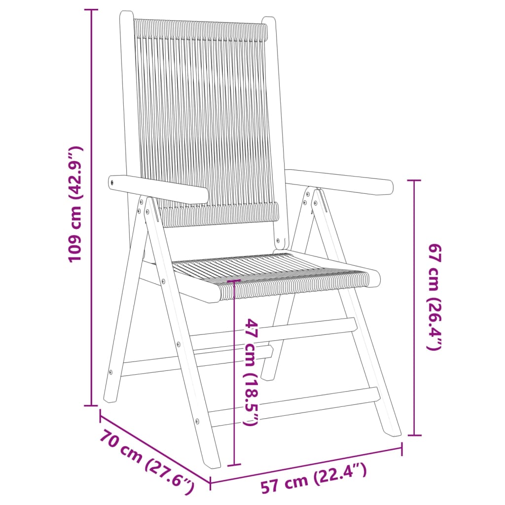 Garden Chairs 2 pcs Black Solid Wood Acacia and Polypropylene