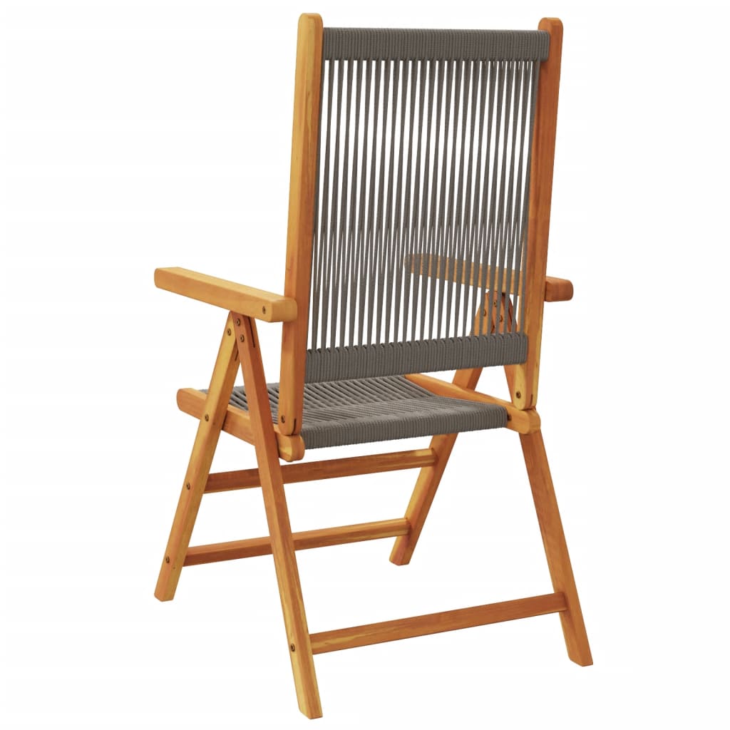 Garden Chairs 2 pcs Grey Solid Wood Acacia and Polypropylene