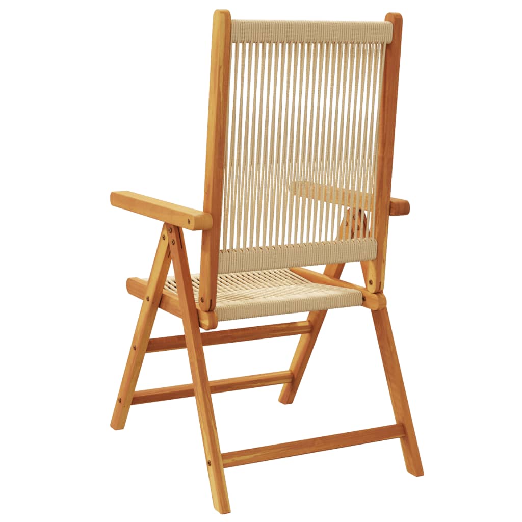 Garden Chairs 2 pcs Beige Solid Wood Acacia and Polypropylene