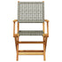 Garden Chairs 2 pcs Grey Solid Wood Acacia and Poly Rattan