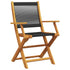 Garden Chairs 2 pcs Black Solid Wood Acacia and Polypropylene